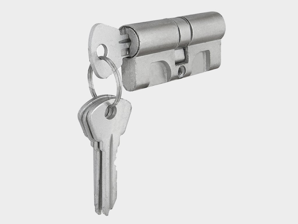 Цилиндровый механизм из алюминия «ключ-ключ» с 3 ключами в комплекте Абакан